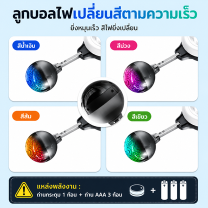 เครื่องบริหารแขน 360° พร้อมลูกบอล LED