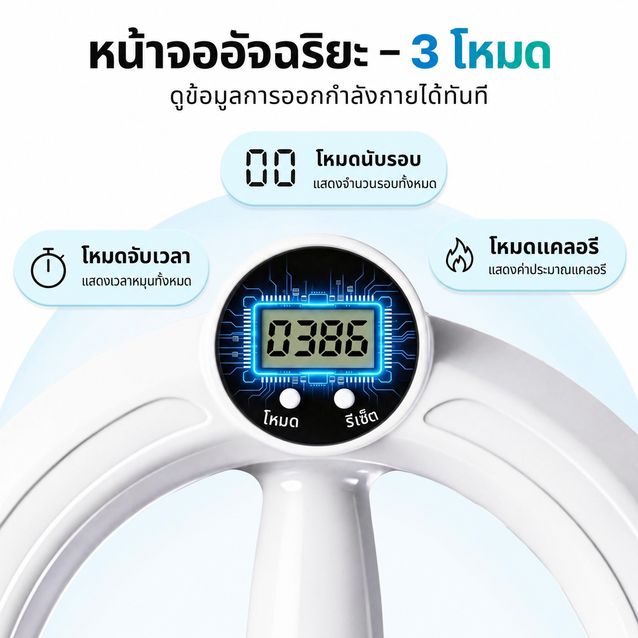 เครื่องบริหารแขน 360° พร้อมลูกบอล LED